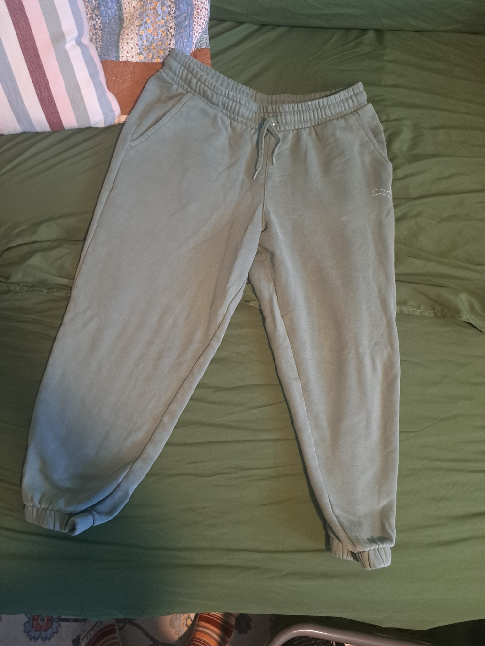 Women's Puma Olive Green Drawstring Jogger Sweatpants